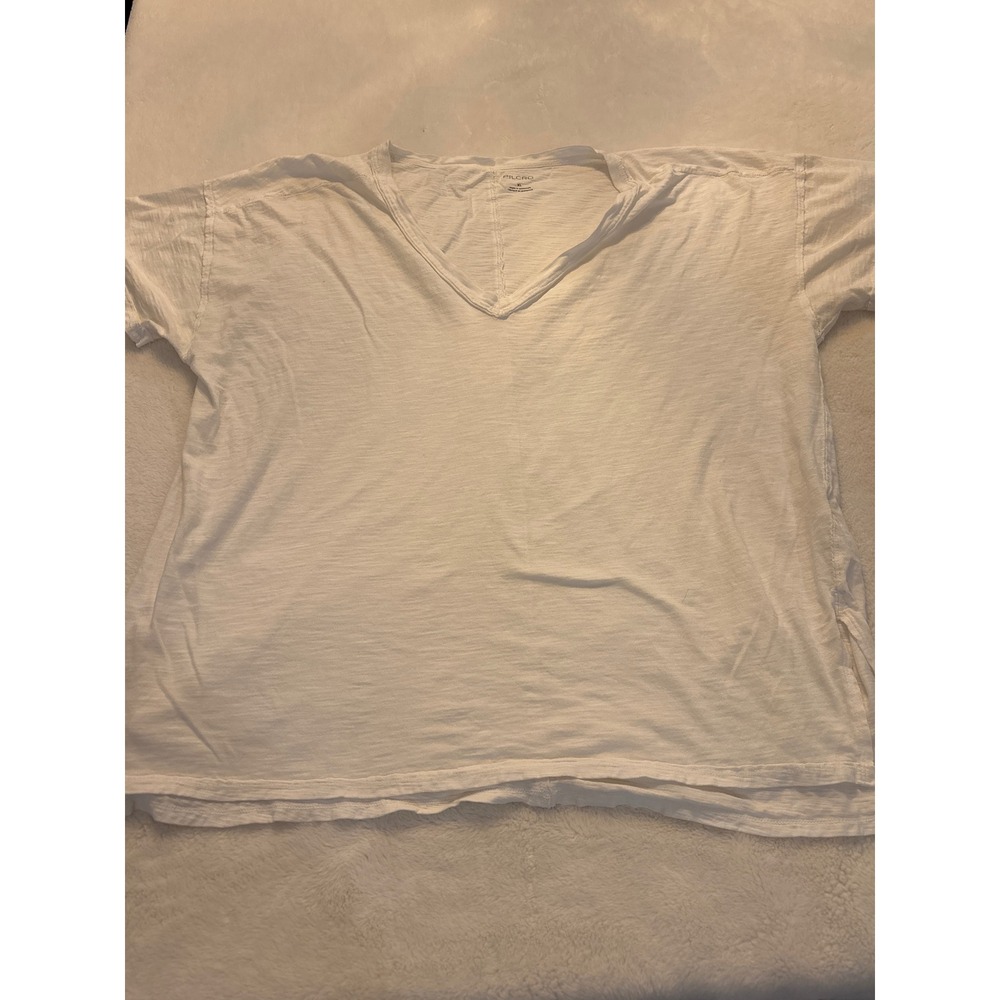Pilcro and the Letterpress White V-Neck Slub Knit T-Shirt XL Relaxed Fit